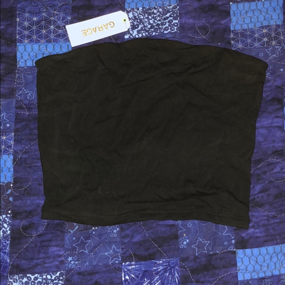 Garage black tube crop top NWT